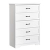 Modern 5 Drawers Dresser, Chest of Drawers Closet Organizers and Storage Clothes, Modern Dressers(White) - 2 of 4