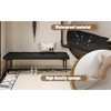 Vynxaria 59" Versatile Shoe Bench Premium Faux PU Cushion, Black Metal Legs with Gold Accents, Space-Saving, Multiple Sizes - 4 of 4