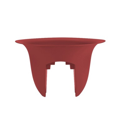 Union Red 18-inch Resin Rail Planter for Outdoor Spaces