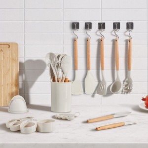 Angel Sar 34-Piece Silicone Kitchen Utensil Set, Non-Stick Heat Resistant Spatula Spoon & Cooking Tools with Hanging Holes - 1 of 4