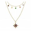 Hollywood Sensation Star Necklace Layered with Rainbow Cubic Zirconia Stones 13 Inches Gold - 2 of 4