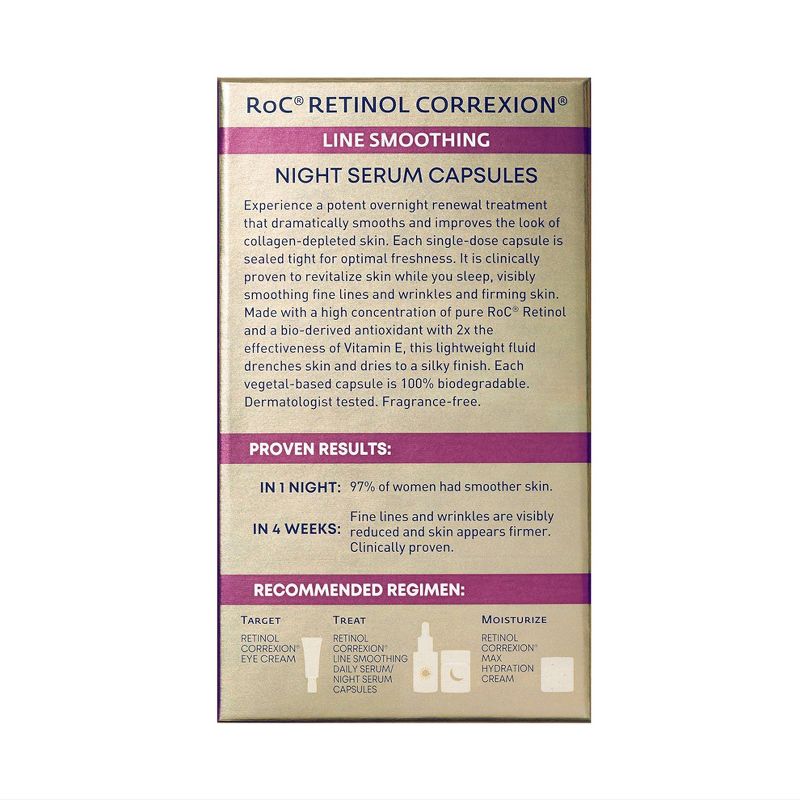 RoC Retinol Capsules Anti-Aging Night Retinol Face Serum Treatment - 30ct/0.35 fl oz, 4 of 16