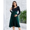 Maternity Dress Women's High Waist Floral Print Pleated Maxi Skirt Casual Flowy Swing A Line Long Skirts - 3 of 4