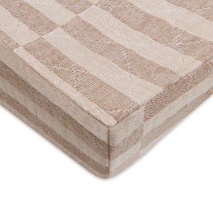 Babyletto Quilted Muslin Changing Pad Cover, GOTS Certified Organic Cotton - Cocoa Stripe - 1 of 4