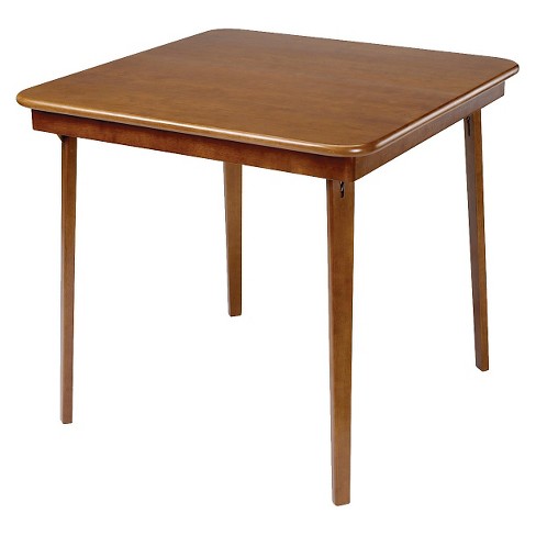 Straight Edge Folding Card Table Fruitwood Stakmore Solid Wood Easy Storage 32 Square Target