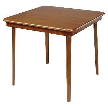 Straight Edge Folding Card Table Fruitwood - Stakmore