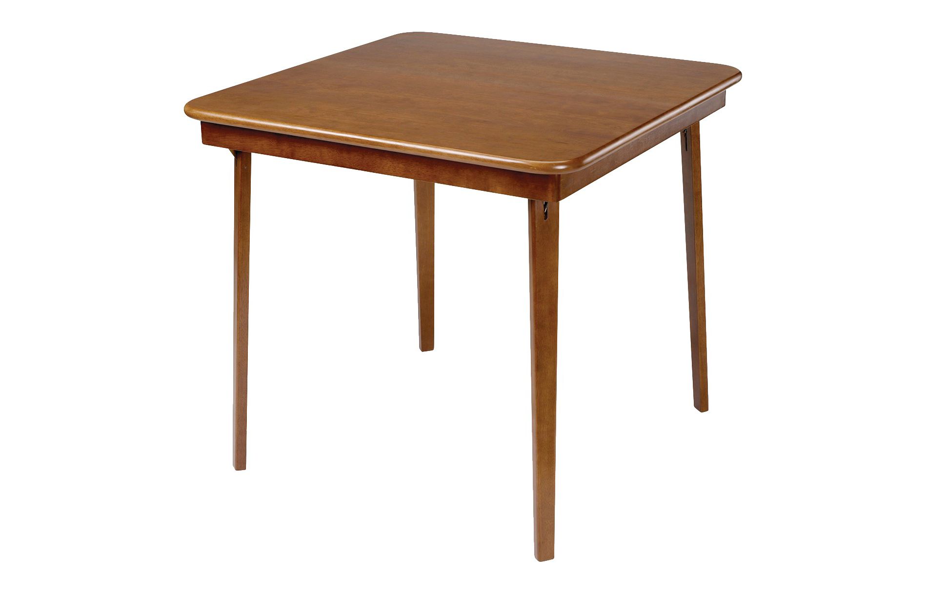 Straight Edge Folding Card Table Fruitwood - Stakmore: Solid Wood, Easy Storage, 32" Square