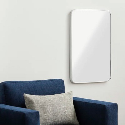 Serio Thin Frame Mirror,Rounded Corner Rectangular Decorative Mirrors,Bathroom Vanity Mirrors-The Pop Home