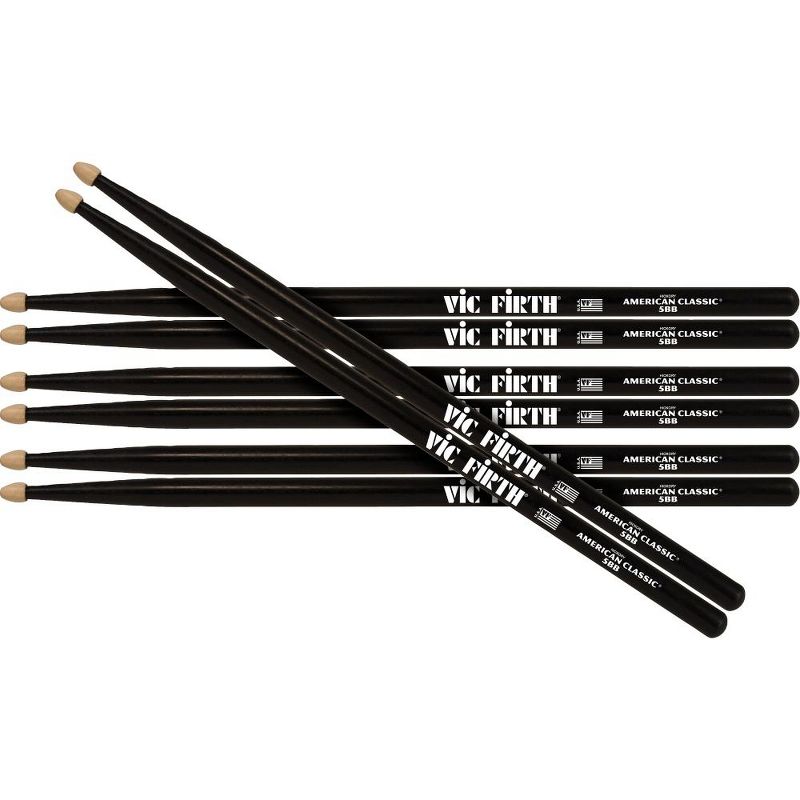 Vic Firth Buy 3 Pairs of Black Drum Sticks, Get 1 Free, 3 of 6