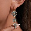 Vuskdtei18K Gold Plated Flower Dangle Earrings for Women, Hypoallergenic Cubic Zirconia Earrings, Elegant Chandelier Drop Earrings - 4 of 4