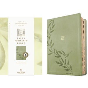 NLT Every Woman's Bible, Filament Enabled (Leatherlike, Olive Branch Green, Indexed, Red Letter) - by  Naomi Cramer Overton (Leather Bound) - 1 of 1