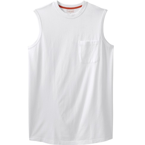 Boulder Creek by KingSize Men's Big & Tall Heavyweight Pocket Muscle Tee -  Big - XL, White Shirt