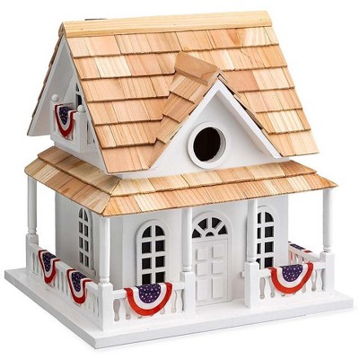 Plow & Hearth Patriotic Birdhouse with Americana Bunting