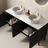 GDFStudio Lawton 60" Bathroom Vanity with 2 Ceramic Basins and French Style Cabinet Doors - 2 of 4