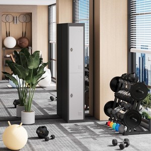 Employee 2-Door Locking Metal Locker  72 Inch  High  Dark Gray - 1 of 4