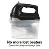 Hamilton Beach 6 Speed Hand Mixer with Easy Clean Beaters Snap-On Case 7 Attachments Black 62639C: 275W, Dishwasher-Safe Parts - image 3 of 4