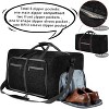 Luupatchy Foldable Travel Duffel Bag 85L - with Shoe Compartment, Waterproof Polyester Overnight Bag, Black - 3 of 4