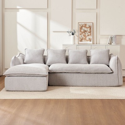 NicBex Couches for Living Room 106" Oversized Comfy Sofa L Shape Sofa Couch Set Deep Seat Sofa 3 Seater with Chaise Home for Apartment