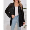Coolmee Crochet Cardigan for Women Sleeve Open Front Lightweight Lace Boho Cover Up With Pocket - 3 of 4