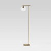 Brass Floor Lamp with Glass Shade - Threshold™: Modern Standing Light, ETL Listed, Metal Body - 2 of 4