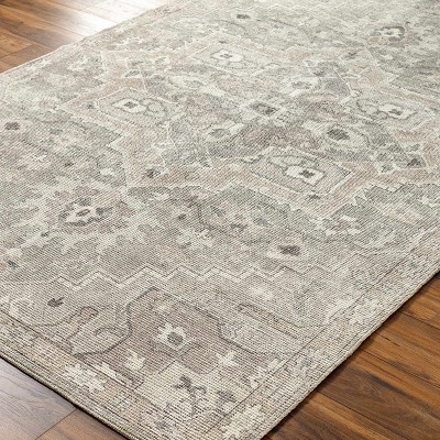 Gray and Beige Rectangular Polyester Area Rug 6'7" x 9'