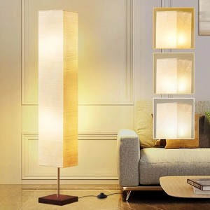 GTCLIGHTING Floor Lamp for Living Room, 3 Color Temperature Column Tall Lamp, Standing Lamp with Walnut Base Corner Floor Lamp for Bedroom, Office - 1 of 4