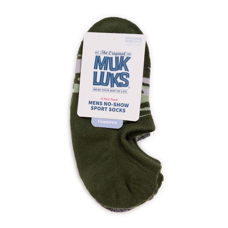 MUK LUKS Men's 6 Pair Pack No Show Socks, 4 of 6