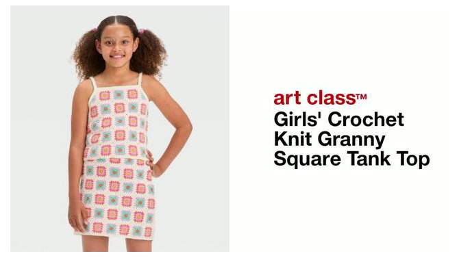 Girls' Crochet Knit Granny Square Tank Top - art class™, 2 of 13, play video