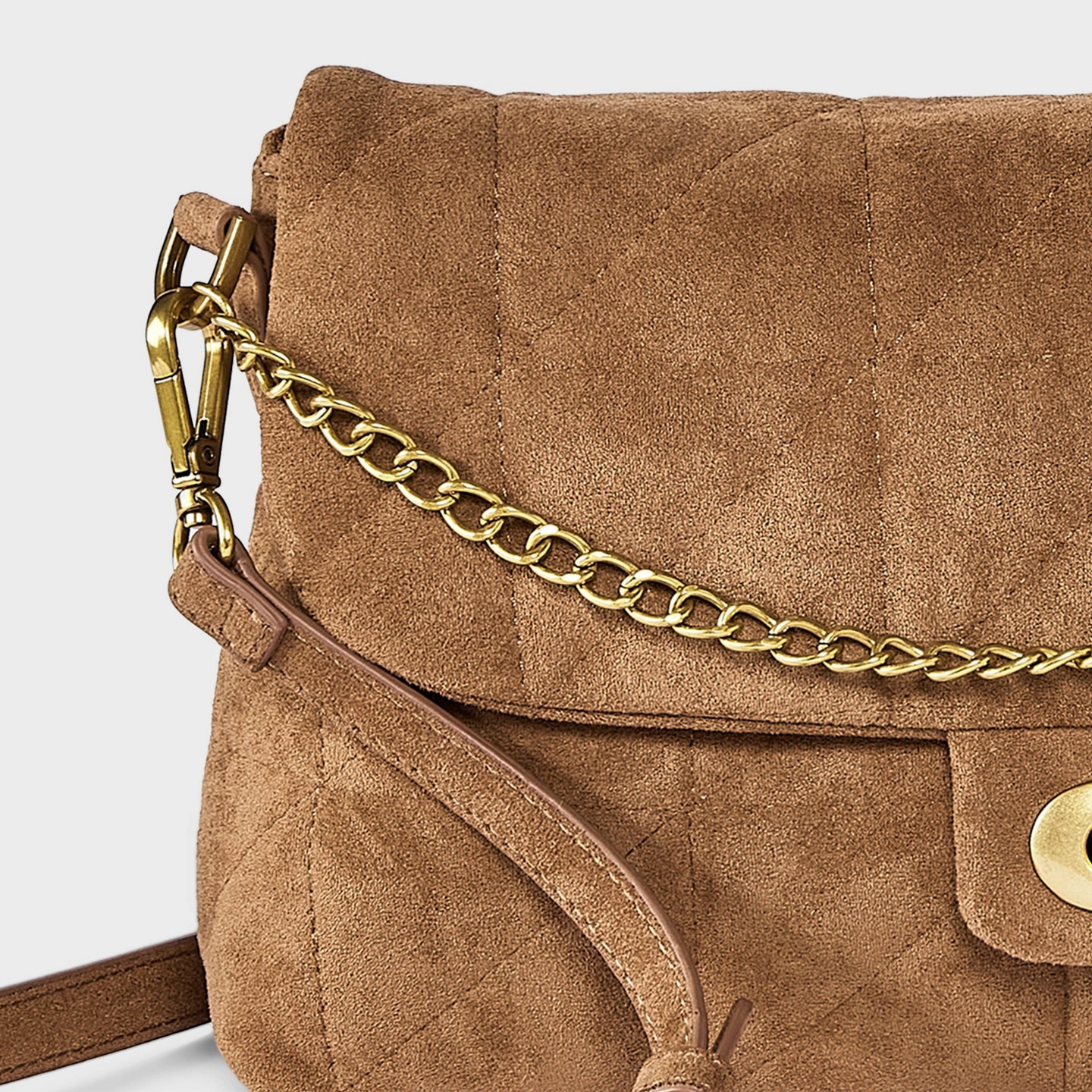 Сумка A New Day Quilted Turn Lock & Chain Crossbody, цвет: Коричневый — фото 5