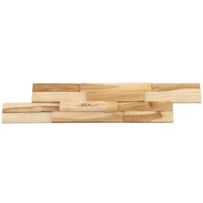 Natural Teak 3D Textured Wall Panels, 28" x 1.5"