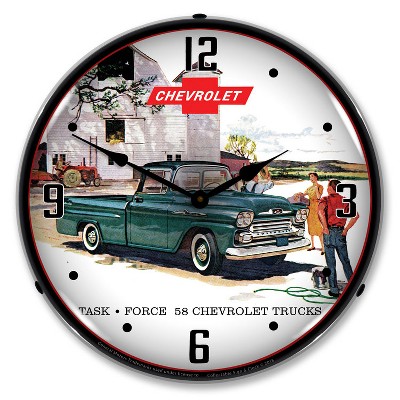 Collectable Sign & Clock | 1958 Chevrolet Truck LED Wall Clock Retro/Vintage, Lighted