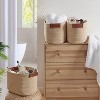 Ornavo Home 3 Pack Cotton Rope Shelf Storage Basket with Faux Leather Handles - 2 of 4