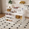 ACEPANO 45.67 in. W 4-in-1 Multi-Functional Folding Side Table with Lockable Wheels & Shelf-White - 2 of 3