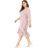 Agnes Orinda Women's Plus Size Cocktail V-neck Wrap Ruffled Midi Bodycon Dresses - 3 of 4