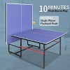 Portable Collapsible Table Tennis Table Set ¨C 8FT/9FT Indoor/Outdoor Ping Pong Table, Quick Assembly, Net, 2 Paddles, 3 Balls, Single Player Playback - 2 of 4