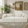 96'' Boucl¨¦ Modular 2-Piece Full-Foam Sectional Sofa with Rounded Arms and Plush Pillows - 4 of 4
