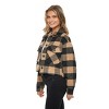 Women's Plaid Shirt Shacket Lined Coat - S.E.B. By SEBBY - 2 of 4
