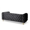 83.75" Tufted 3-Seater Sofa with Gold Iron Legs - 4 of 4
