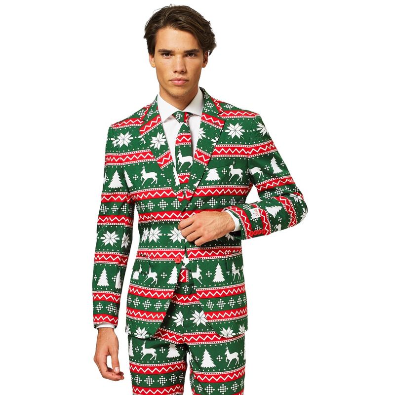 OppoSuits Men's Christmas Suit - Festive Green, 3 of 5