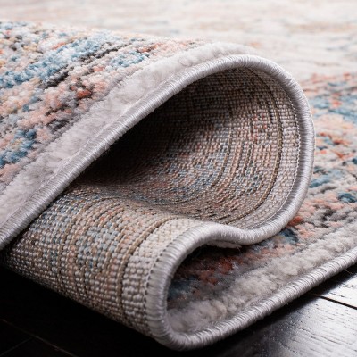 Abstract Blue Elegance 9' x 12' Hand-Knotted Synthetic Area Rug