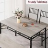 Dining Table Set For 4, Room Dining Table Set With Storage Benches, Kitchen Table And Chairs For 4 With Wine Rack, Rectangular Kitchen Table Set - 3 of 4