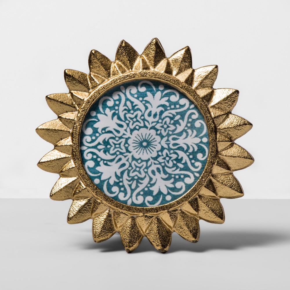 Cast Sunburst Frame Gold 4"x4" - Opalhouse
