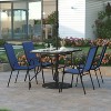 Emma and Oliver 5 Piece Outdoor Dining Set with Tempered Glass Top Patio Table and 4 Flex Comfort Textilene Stacking Chairs - 2 of 4