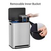 EcoSummer 2X8 Gal Stainless Steel Dual Trash Can, Soft-Close Pet Proof Lid, Kitchen Recycling & Waste Bin,Silver. - 4 of 4