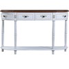 CAVINAS 52" Arc-Shaped Console Table with 2 Drawers,Retro Half-Moon Table with Open Shelf,Entryway Table for Hallway,Living Room - 2 of 4