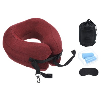 Unique Bargains Memory Foam Inflatable Portable Lightweight Travel Pillows