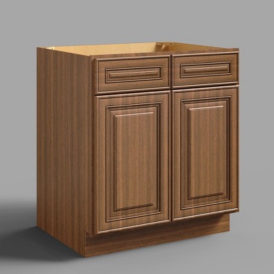 LOVMOR in Plywood Soft-Close Kitchen Sink Base Cabinet, Unassembled Cabinet with Adjustable Shelves without Top for Kitchen, Bathroom, Living Room