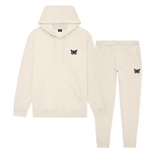 Dalix Butterfly Embroidery Sweatsuit Set Hoodie Jogger Soft Fleece Relaxed Fit Lounge Womens - 1 of 4