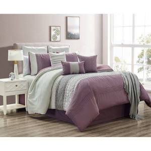 Riverbrook Home Queen 10pc Hanna Comforter & Sham Set Plum, Purple