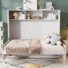 Queen Size Murphy Platform Bed with Shelf, Side Cabinets and Drawers - 3 of 4